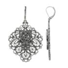 Simply Vera Vera Wang Large Filigree Drop Earrings, Women's, Black