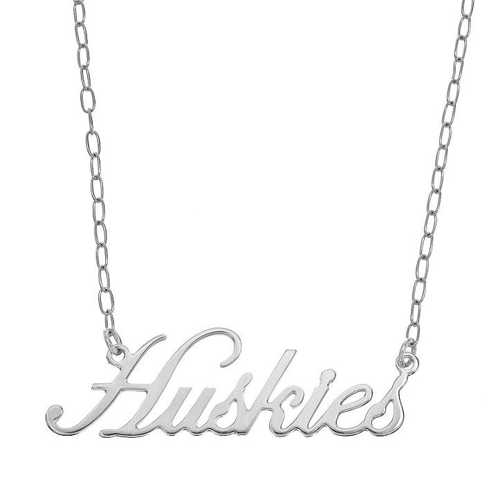 Fiora Sterling Silver Connecticut Huskies Necklace, Women's, Size: 16, Grey