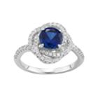 Sterling Silver Lab-created Blue & White Sapphire Knot Ring, Women's, Size: 9