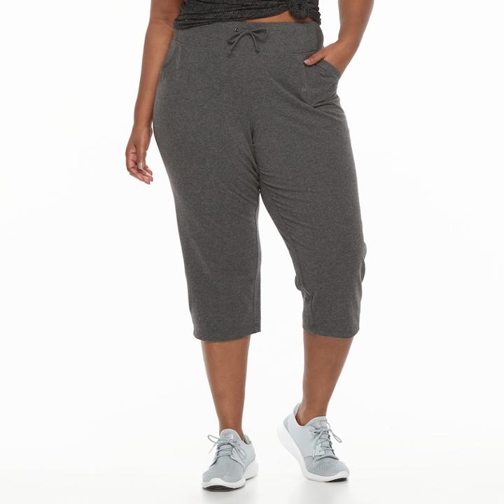 Plus Size Tek Gear&reg; Straight-leg Capris, Women's, Size: 3xl, Dark Grey