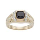 Men's 10k Gold Onyx & 1/8 Carat T.w. Diamond Ring, Size: 10, Black