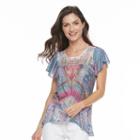Women's World Unity Crochet Flutter Top, Size: Medium, Pink Other