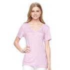 Women's Apt. 9&reg; Essential V-neck Tee, Size: Large, Lt Purple