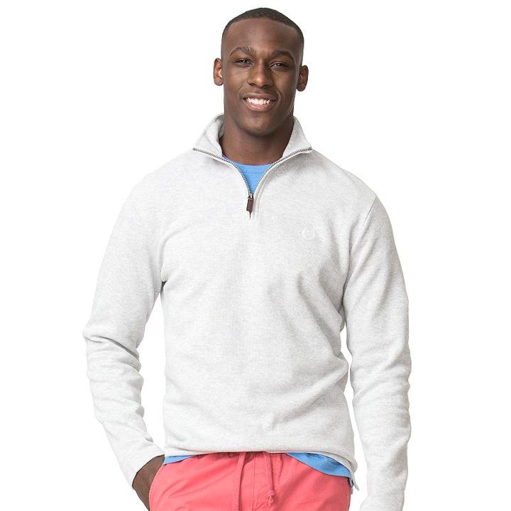 Big & Tall Chaps Classic-fit Ribbed Quarter-zip Mockneck Pullover, Men's, Size: 3xl Tall, Grey