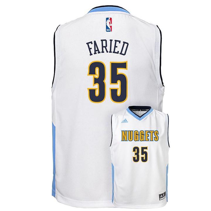Boys 8-20 Adidas Denver Nuggets Kenneth Faried Replica Jersey, Boy's, Size: M(10-12), White