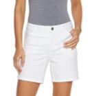Women's Gloria Vanderbilt Majesty Embroidered Jean Shorts, Size: 4, White