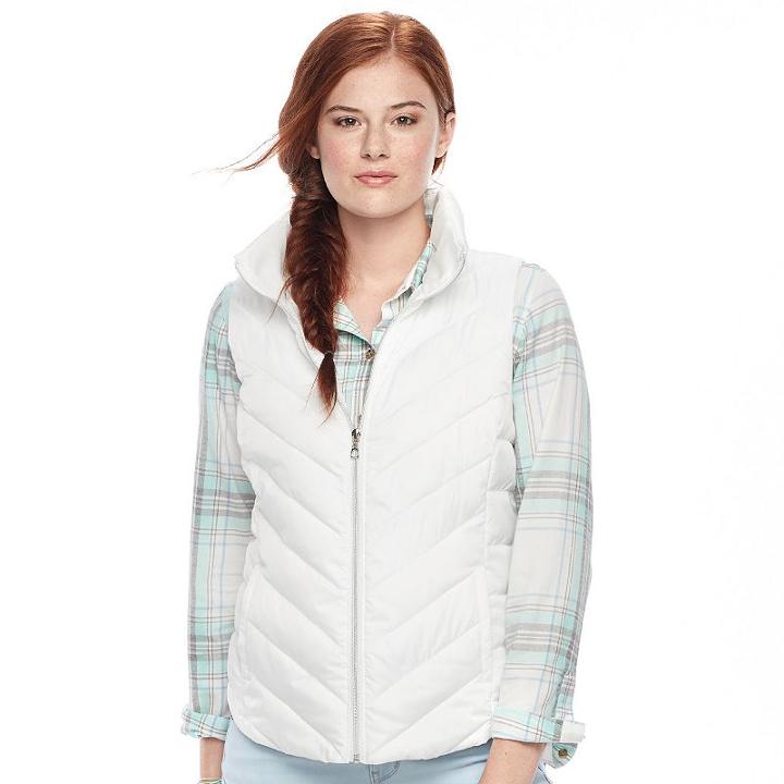 Juniors' So&reg; Puffer Vest, Teens, Size: Small, White