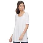 Juniors' So&reg; Solid Elbow Sleeve Tunic, Teens, Size: Medium, White