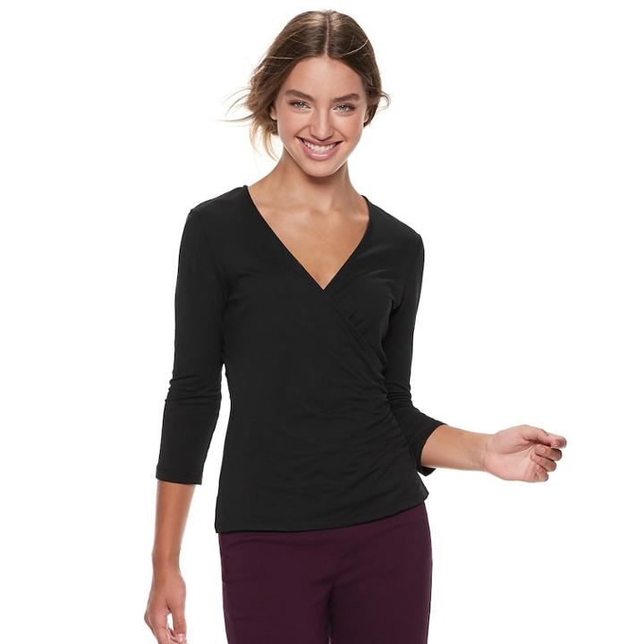 Juniors' Candie's&reg; Wrap Front Top, Teens, Size: Large, Oxford