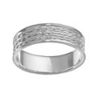 Sterling Silver Braided Wedding Band - Men, Size: 11, Grey