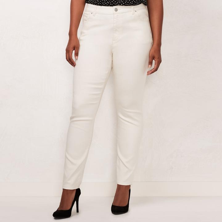 Plus Size Lc Lauren Conrad Color Skinny Jeans, Women's, Size: 20w T/l, White Oth