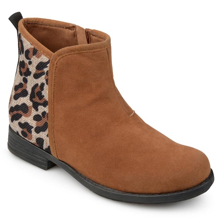 Journee Collection Marlow Girls' Ankle Boots, Size: 11, Med Brown