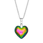 So Silver Tone Heart Pendant, Women's, Multicolor