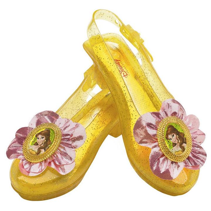Disney Princess Belle Kids Sparkle Costume Shoes, Girl's, Size: 11-12, Yellow