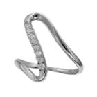 Primrose Sterling Silver Cubic Zirconia Abstract Swirl Ring, Women's, Size: 9, Grey