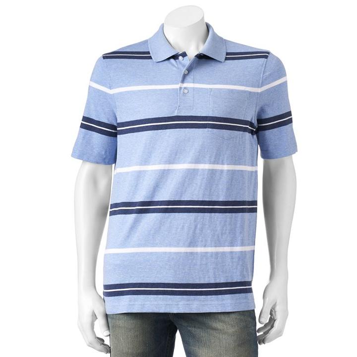 Big & Tall Croft & Barrow&reg; Signature Striped Polo, Men's, Size: 4xb, Med Blue