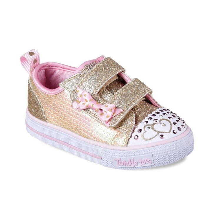 Skechers Twinkle Toes Shuffles Itsy Bits Toddler Girls' Light Up Shoes, Size: 5 T, Orange Oth