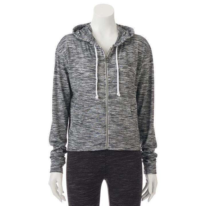 Juniors' So&reg; Perfectly Soft Zip Up Hoodie, Teens, Size: Large, Oxford