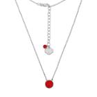 North Carolina State Wolfpack Sterling Silver Crystal Disc Necklace, Women's, Size: 18, Red