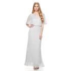 Women's Chaya Metallic Blouson Evening Gown, Size: 14, Med Grey