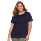 Plus Size Croft & Barrow&reg; Essential Crewneck Tee, Women's, Size: 2xl, Blue