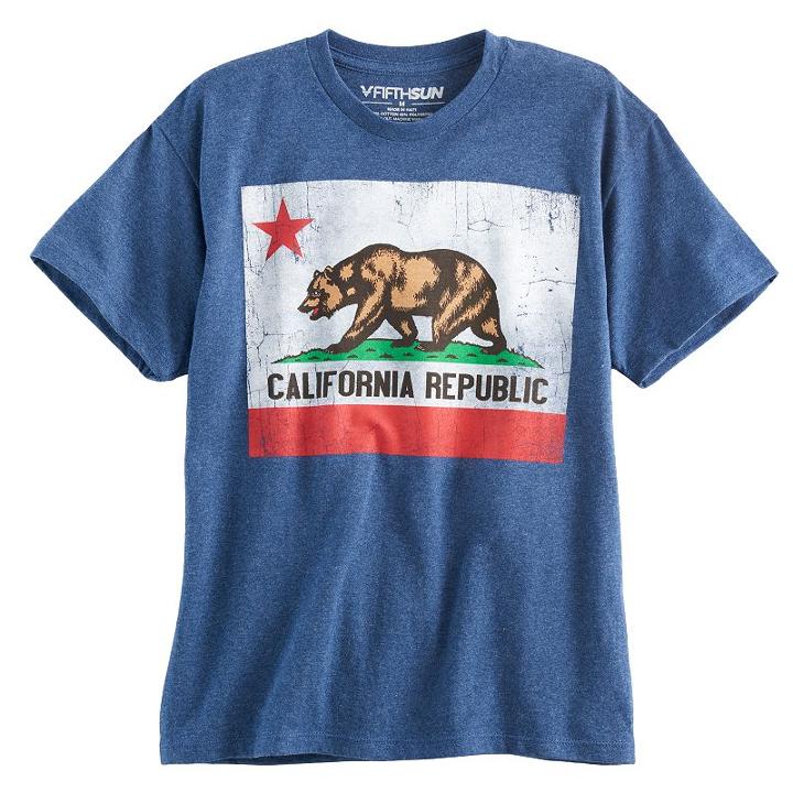 Boys 8-20 California Republic Tee, Boy's, Size: Medium, Blue (navy)