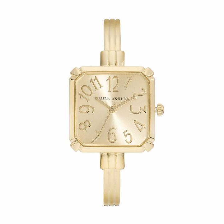 Laura Ashley Women's Square Cuff Watch, Yellow