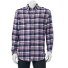 Men's Croft & Barrow&reg; Classic-fit Plaid Flannel Button-down Shirt, Size: Large, Med Red