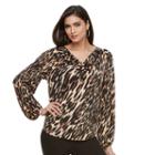 Women's Jennifer Lopez Drapeneck Top, Size: Small, Brown