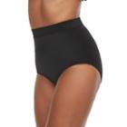 Women's A Shore Fit High-waisted Brief Bottoms, Size: 6, Black