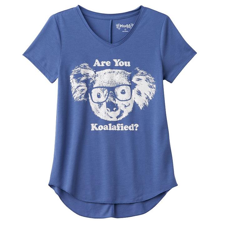 Girls 7-16 & Plus Size Mudd&reg; Seamed Back High-low Hem Graphic Tee, Girl's, Size: 16 1/2, Blue (navy)