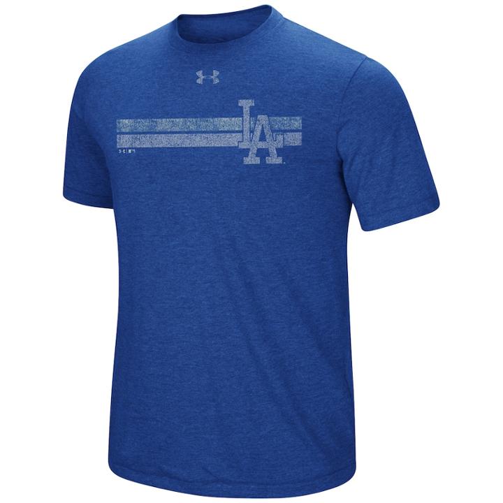 Men's Under Armour Los Angeles Dodgers Stripe Tee, Size: Small, Med Blue