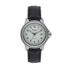 Precision By Gruen Men's Leather Watch, Size: Medium, Black