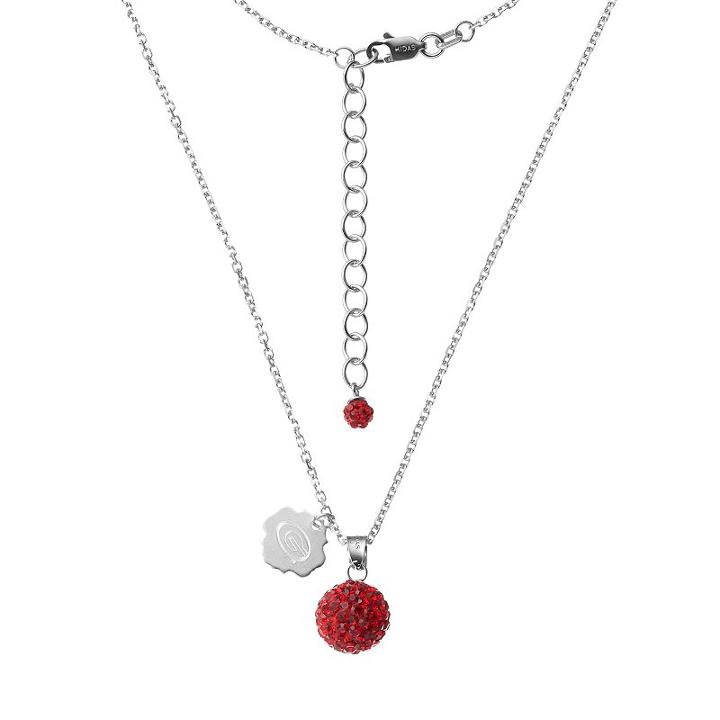 Georgia Bulldogs Crystal Sterling Silver Team Logo & Ball Pendant Necklace, Women's, Size: 18, Red