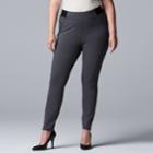 Plus Size Simply Vera Vera Wang Everyday Luxury Scuba High-waisted Skinny Pants, Women's, Size: 3xl, Grey