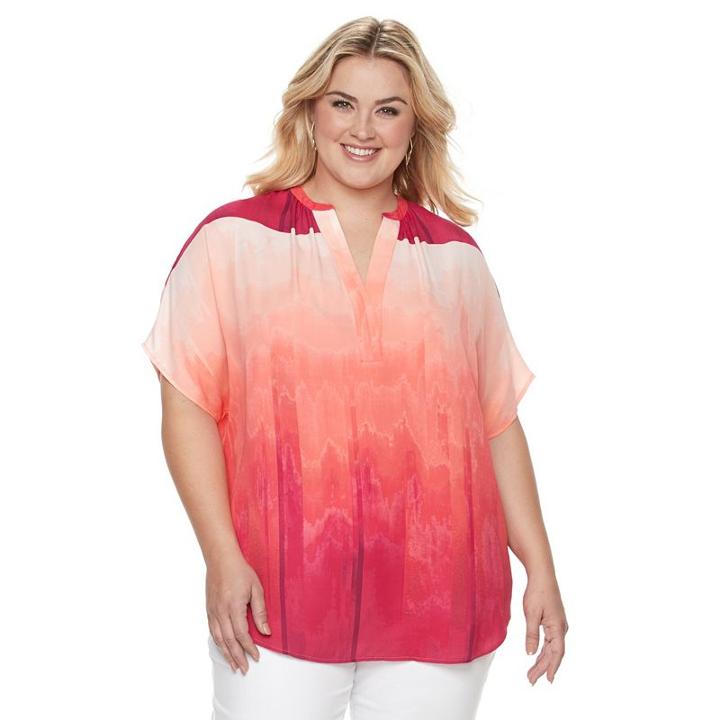 Plus Size Apt. 9&reg; Crepe Blouse, Women's, Size: 1xl, Pink