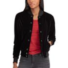 Petite Chaps Velvet Baseball Jacket, Women's, Size: Xl Petite, Black