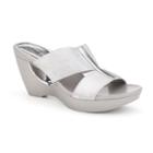 Andrew Geller Abradie Women's Wedge Sandals, Size: Medium (10), Silver
