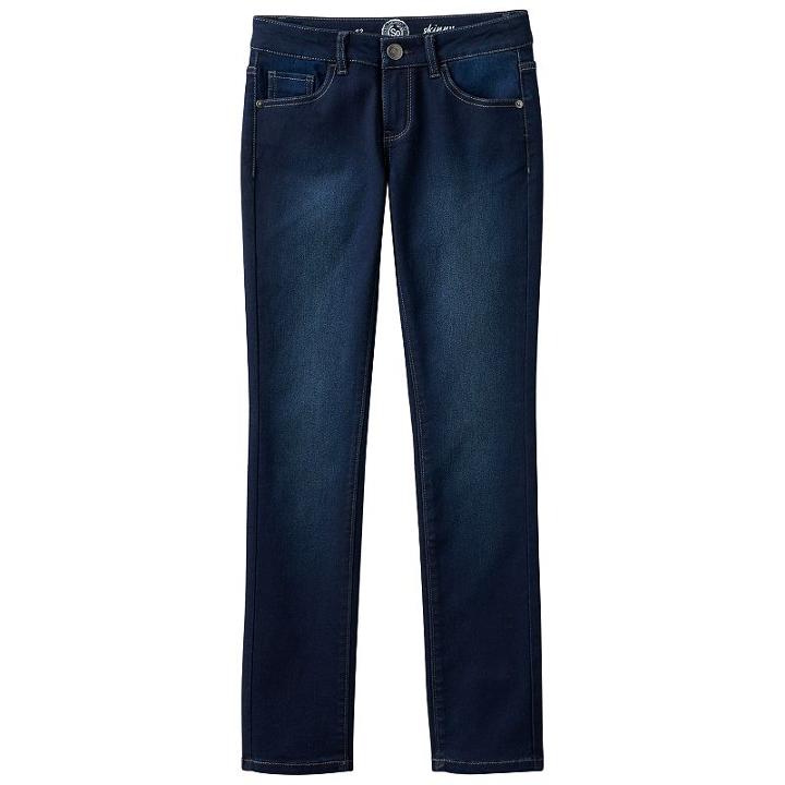 Girls 7-16 & Plus Size So&reg; Perfectly Soft Denim Skinny Jeans, Girl's, Size: 12, Dark Blue