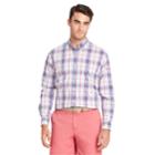 Men's Izod Classic-fit Essential Plaid Woven Button-down Shirt, Size: Medium, Dark Red