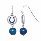 Indianapolis Colts Dyed Freshwater Cultured Pearl Stainless Steel Team Logo Drop Earrings, Women's, Blue
