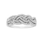 1/2 Carat T.w. Diamond 10k White Gold Braided Ring, Women's, Size: 7