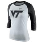 Women's Nike Virginia Tech Hokies Oatmeal Raglan Tee, Size: Xl, Natural