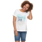 Petite Croft & Barrow&reg; Crewneck Graphic Tee, Women's, Size: Xs Petite, Med Blue