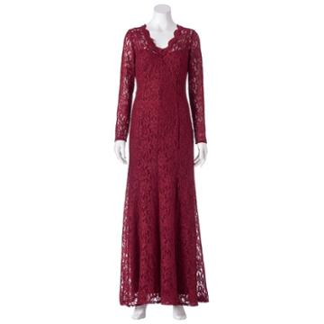 Women's 1 By 8 Glitter Lace Evening Gown, Drk Yellow
