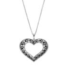 Sentimental Expressions Sterling Silver Paw Print Heart Necklace, Women's, Size: 18, Grey