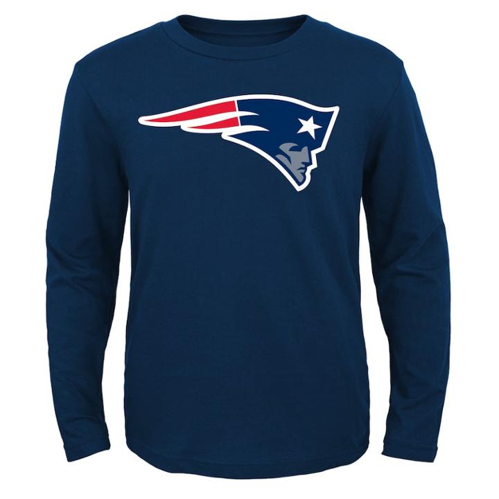 Boys 8-20 New England Patriots Logo Tee, Size: Xl 18-20, Blue (navy)