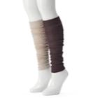 Women's Unionbay 2-pk. Pointelle Open-work Legwarmers, Size: 9-11, Ivory (cream)