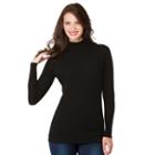 Women's Haggar Mockneck Sweater, Size: Small, Black