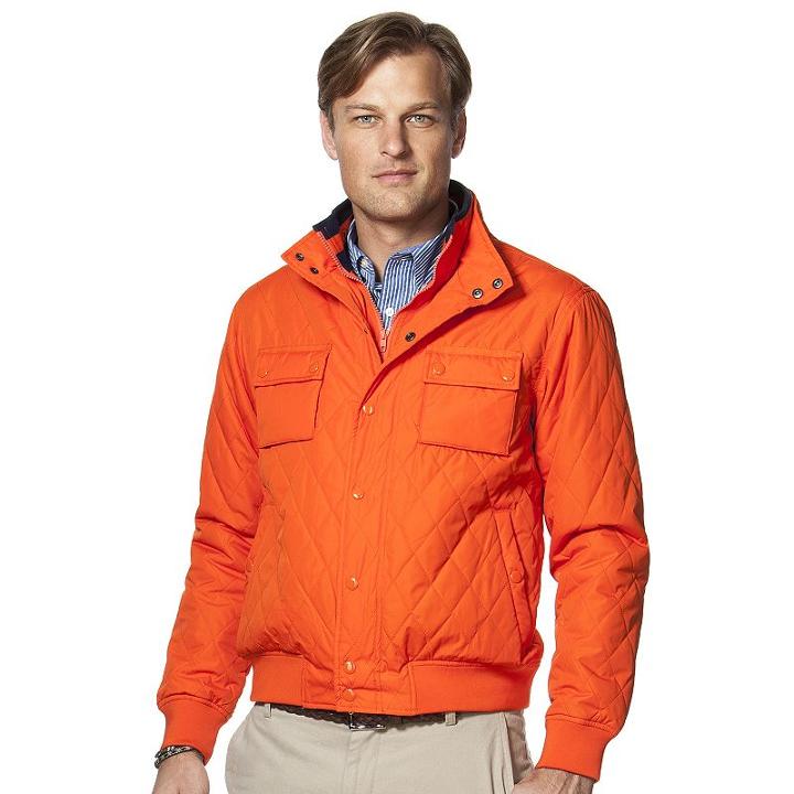 Men's Chaps Classic-fit Quilted Jacket, Size: Xl, Orange